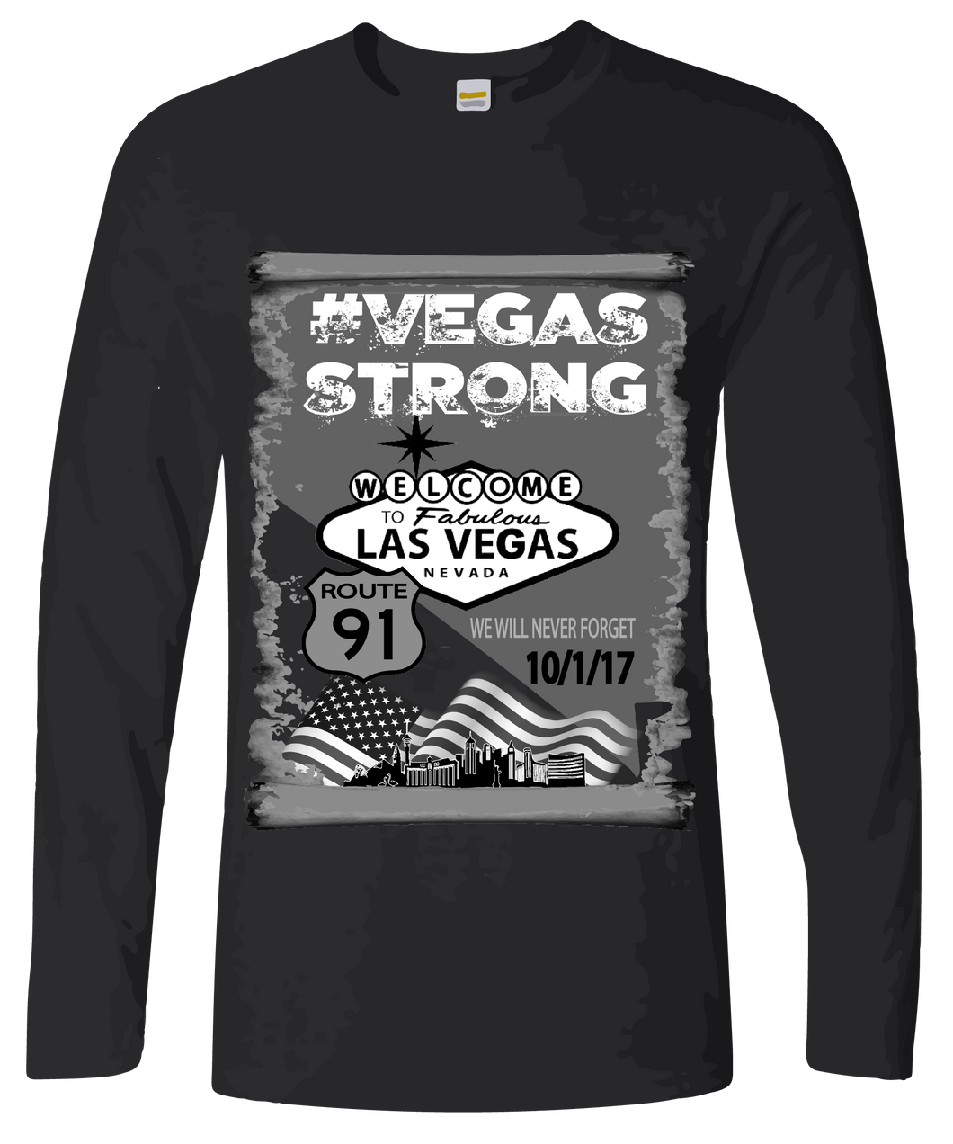 Commemorative #VegasStrong Long Sleeve T-Shirt Free Shipping